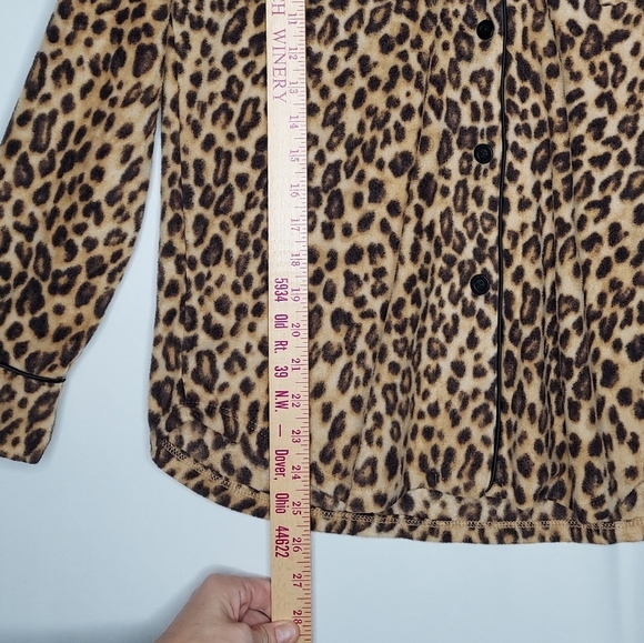 Polo Black Label Pajama Set XS Fleece Embroidered Logo Button Collar Animal Prin - Picture 10 of 12